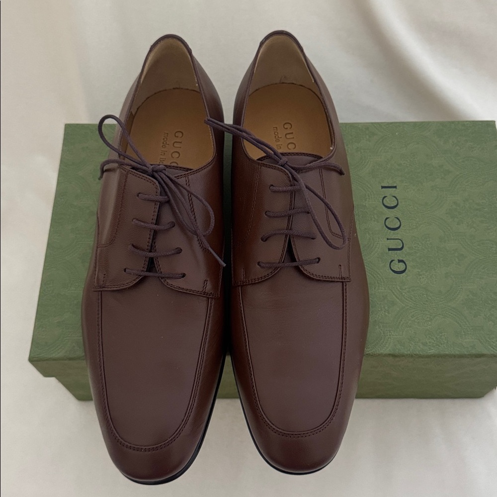 Gucci Men's Dark Brown Leather Oxfords